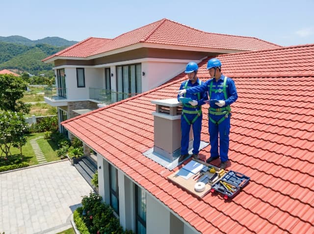 Kiểm tra mái ngói trước khi chọn phương án xử lý chống thấm phù hợp.