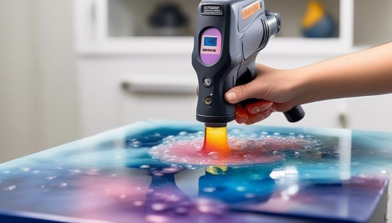 Một số hệ epoxy cho phép dùng luồng nhiệt nhẹ để hỗ trợ loại bỏ bọt khí trên bề mặt, nhưng cần tránh gia nhiệt quá lâu tại một vị trí.