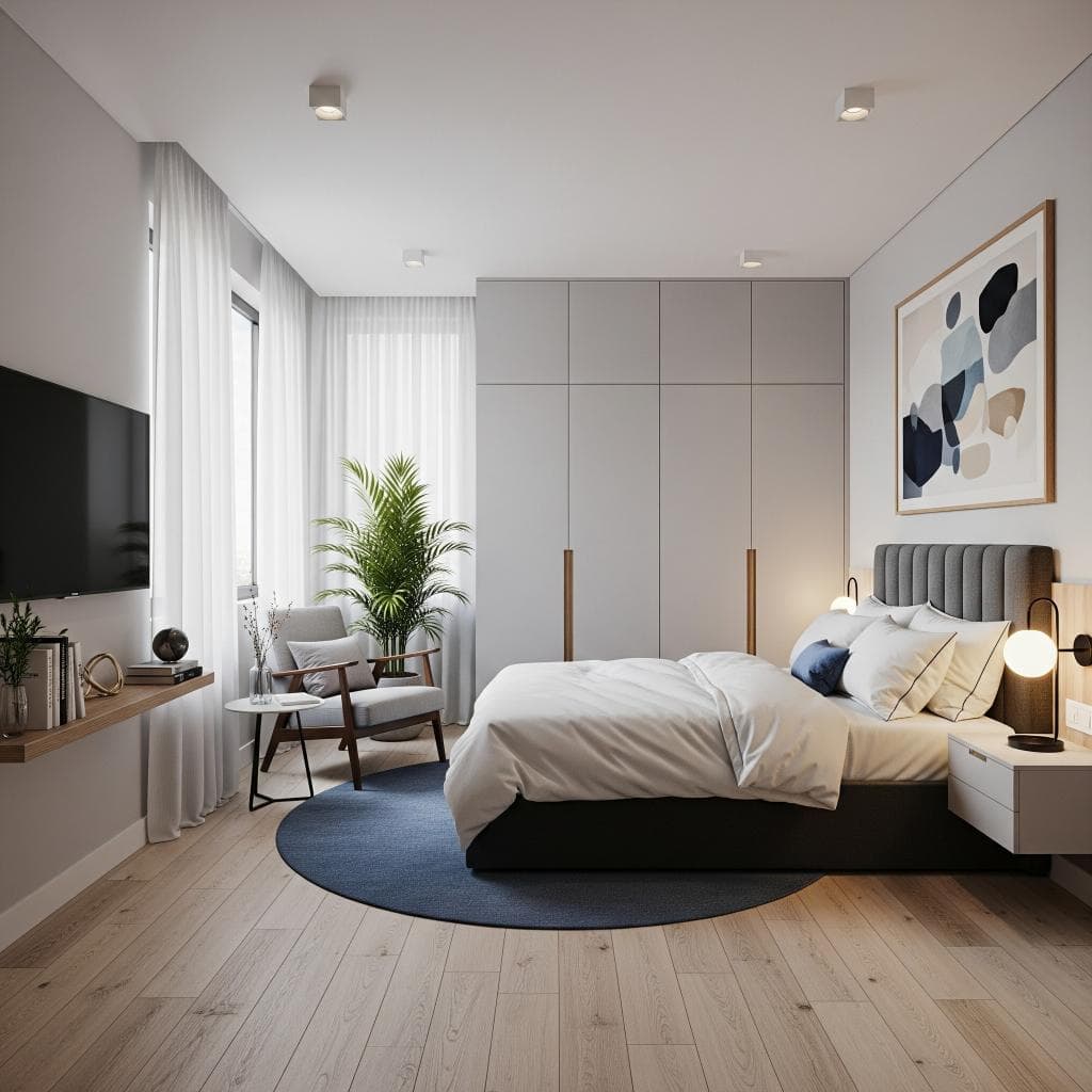 Thiết kế nội thất phòng ngủ 25m2 10