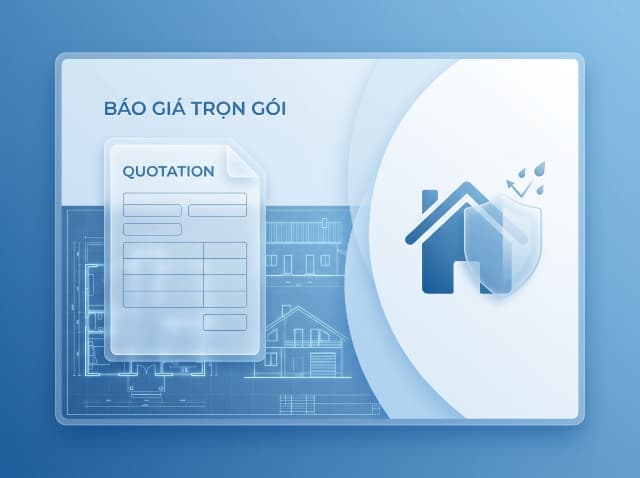 Chi phí dịch vụ chống thấm tối ưu trọn gói gồm nhân công và vật tư, cam kết không phát sinh.
