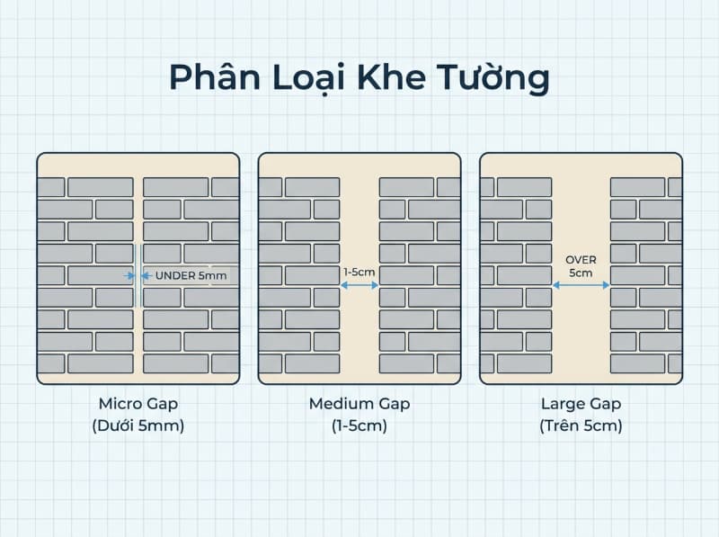 Xác định đúng kích thước khe tiếp giáp là bước tiên quyết để chọn vật liệu thi công phù hợp, tránh lãng phí.