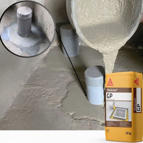 Rót vữa Sika Grout không co ngót lấp đầy cổ ống