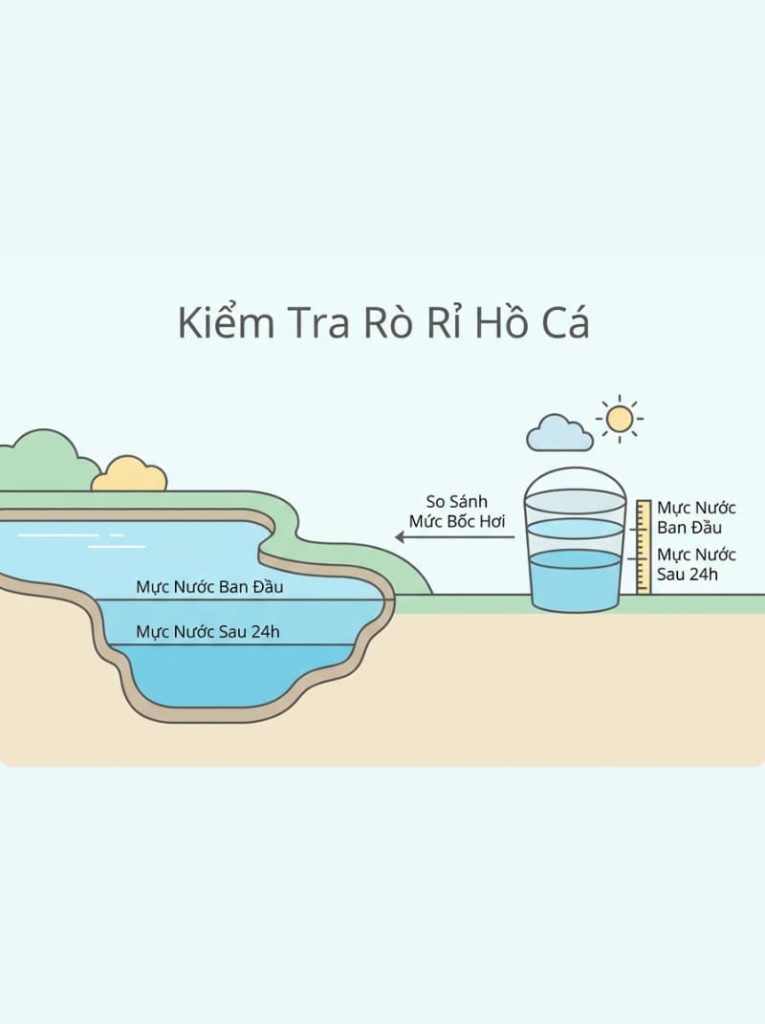 Các bước đo lường mực nước giúp xác định chính xác lỗi chống thấm hồ bể cá.