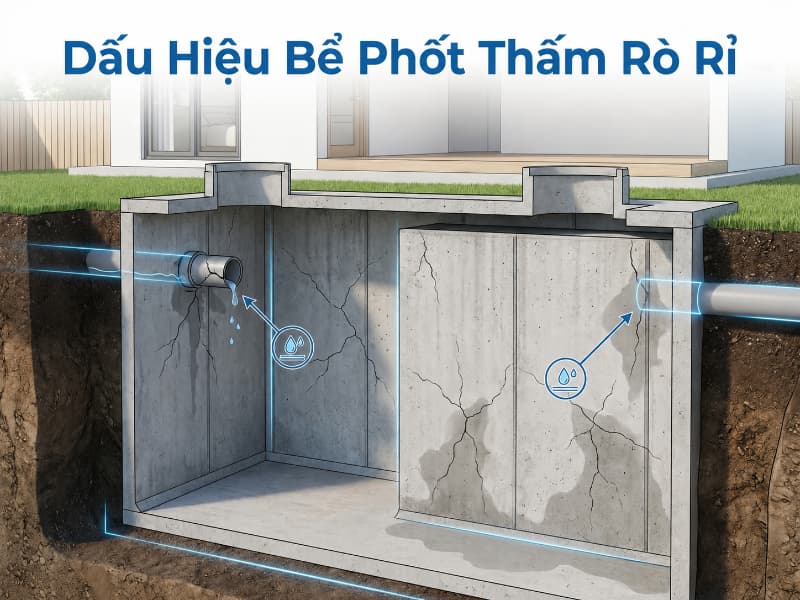 Cổ ống xuyên vách và các vết nứt bê tông là vị trí dễ gây rò rỉ nước thải nhất.