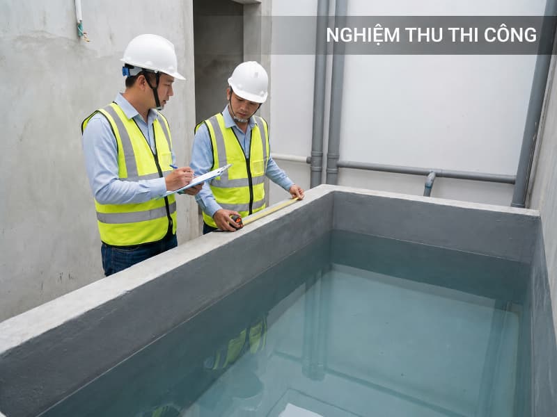 Thợ chuyên nghiệp luôn tiến hành thử nước ngâm 72h để nghiệm thu trước 