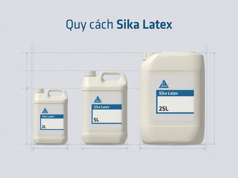 Các dung tích Sika Latex đa dạng giúp tối ưu chi phí theo từng quy mô thi công.