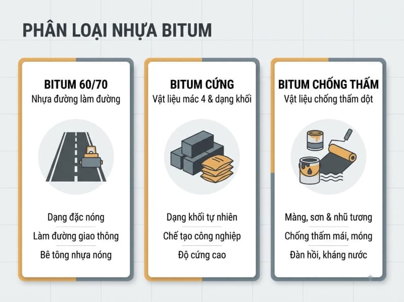 Phân loại 3 nhóm bitum phổ biến trên thị trường để tránh áp sai đơn giá giữa các mục đích sử dụng